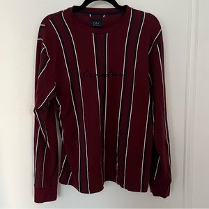 Striped Long Sleeve Graphic Embroidered Tee